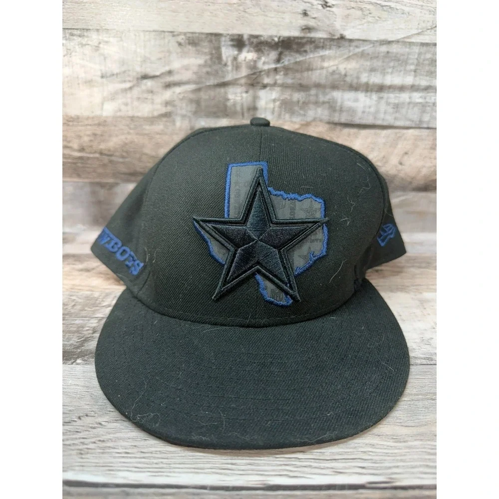NFL New Era Dallas Cowboys Dallas‎ State Hat Size 7 3/4 Fitted Black